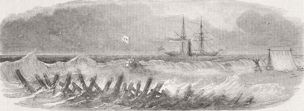 WEST INDIES. Alban rescuing crew, Serranilla Bank 1852 old antique print